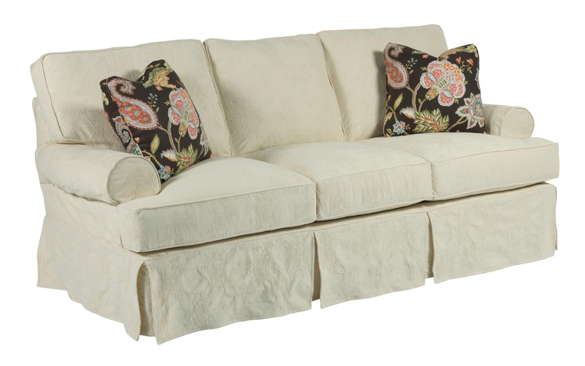Kincaid Furniture Samantha UPH 648 76 Samantha Three Seat Sofa with Slipcover Tailoring Loose Pillow Back Howell Furniture Uph Stationary Sofas